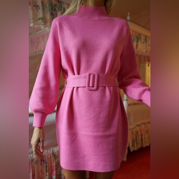 YLLW Yellow the Label Coco Belted Mini Dress Barbie Preppy Colorful Vibrant Mod - Picture 4 of 8